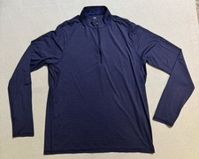 Greyson Golf Guide 1/4 Zip Pullover Navy Blue Performance Logo Stretch Large