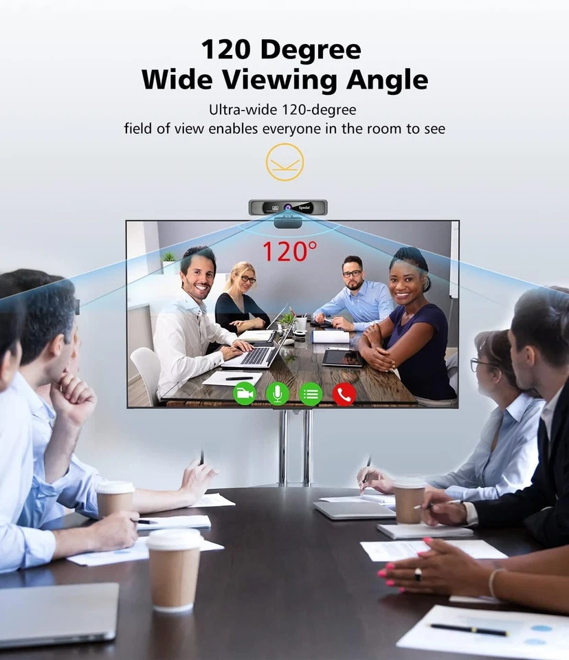 Spedal 4K Webcam with Microphone & Tripod, 120°Field of View. Remote Controller - Bild 3 von 4