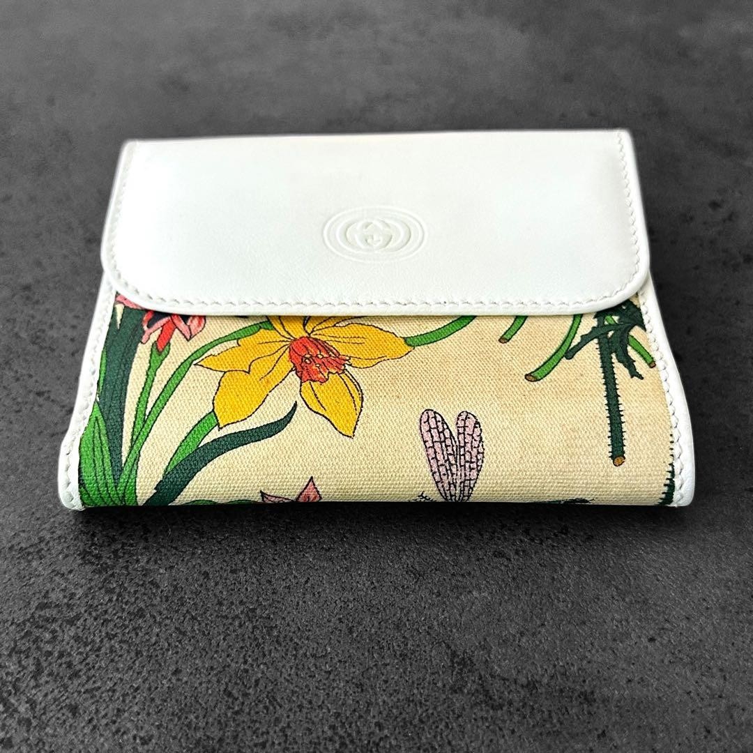 GUCCI Floral Interlocking Pattern Bifold Wallet L… - image 4
