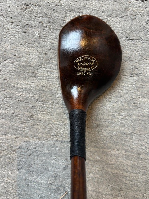A (Alfred) Padgham Warley Park Birmingham UK brassie hickory shaft golf club