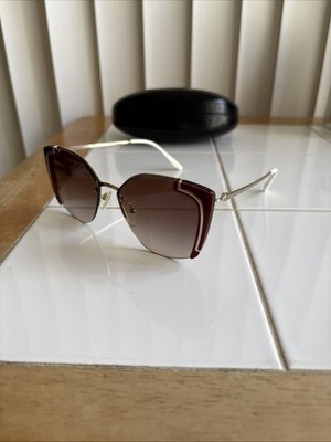 Prada Ornate SPR59V 64-16 Gold Burgundy Frame Brown  display picture 1