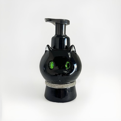 #ad #ad Bath amp; Body Works Black Cat Soap Dispenser 2023 Green Eyes Gem Collar NWT $16.07
