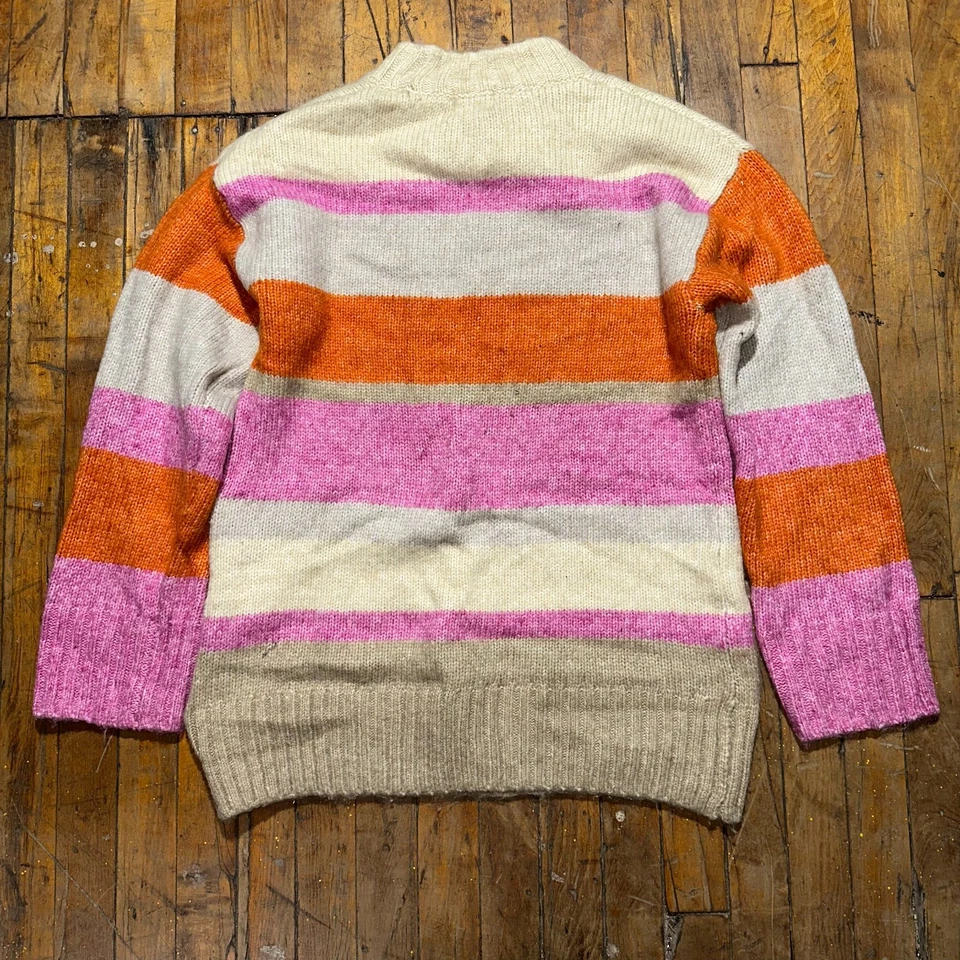 Suéter H&M Para Mujer Pequeño Multi Rayas Tejido Acanalado Dobladillo y Puño Cuello Redondo Pullover Foto 2 de 4