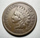 1874  INDIAN CENT   VF   BETTER DATE  #1837