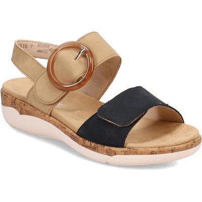 NEW Remonte Jocelyn 53 Sandal in Pazific/Sand With Large Buckle Boho-Chic, Beach
