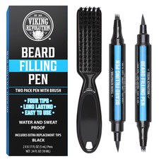 2 Men Beard Filling Pen Hair Grower Filler Moustache Eyebrow Brush Tool Kit US