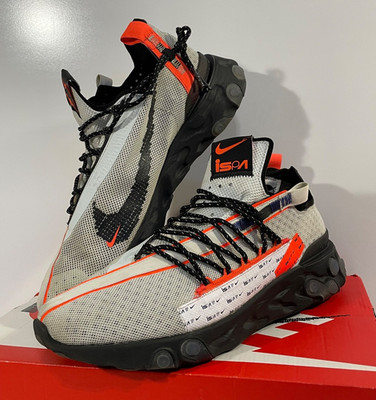 Nike Mens Size 12 ISPA React Runner Shoes White Black Orange Sneakers CT2692-400