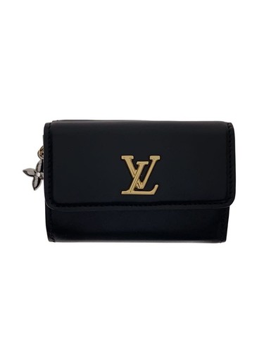 Louis Vuitton Fold-type Wallet Trifold Leather BLK Ladies' M15081 Used