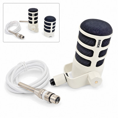 Rode PodMic USB White Dynamic Broadcast Microphone XLR/USB w/Cable