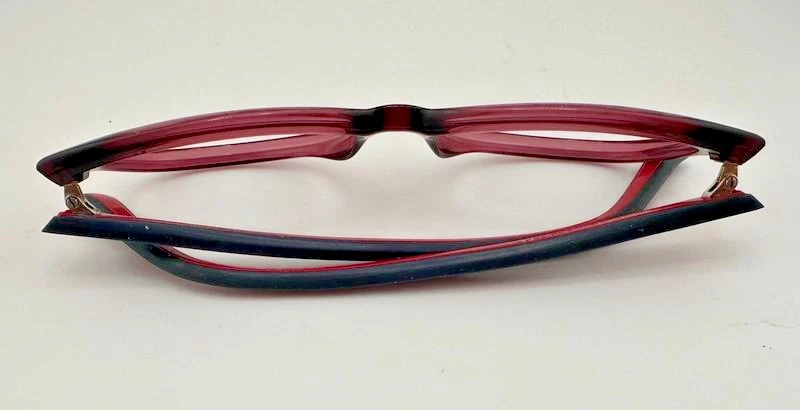Monturas de gafas Gucci auténticas GG3650 17T púrpura/rojo azul a rayas 54-15-145 Foto 3 de 4