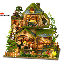 NEW DIY Wooden Forest Adventures Casa Miniature Building Kits Assembled Dollhous