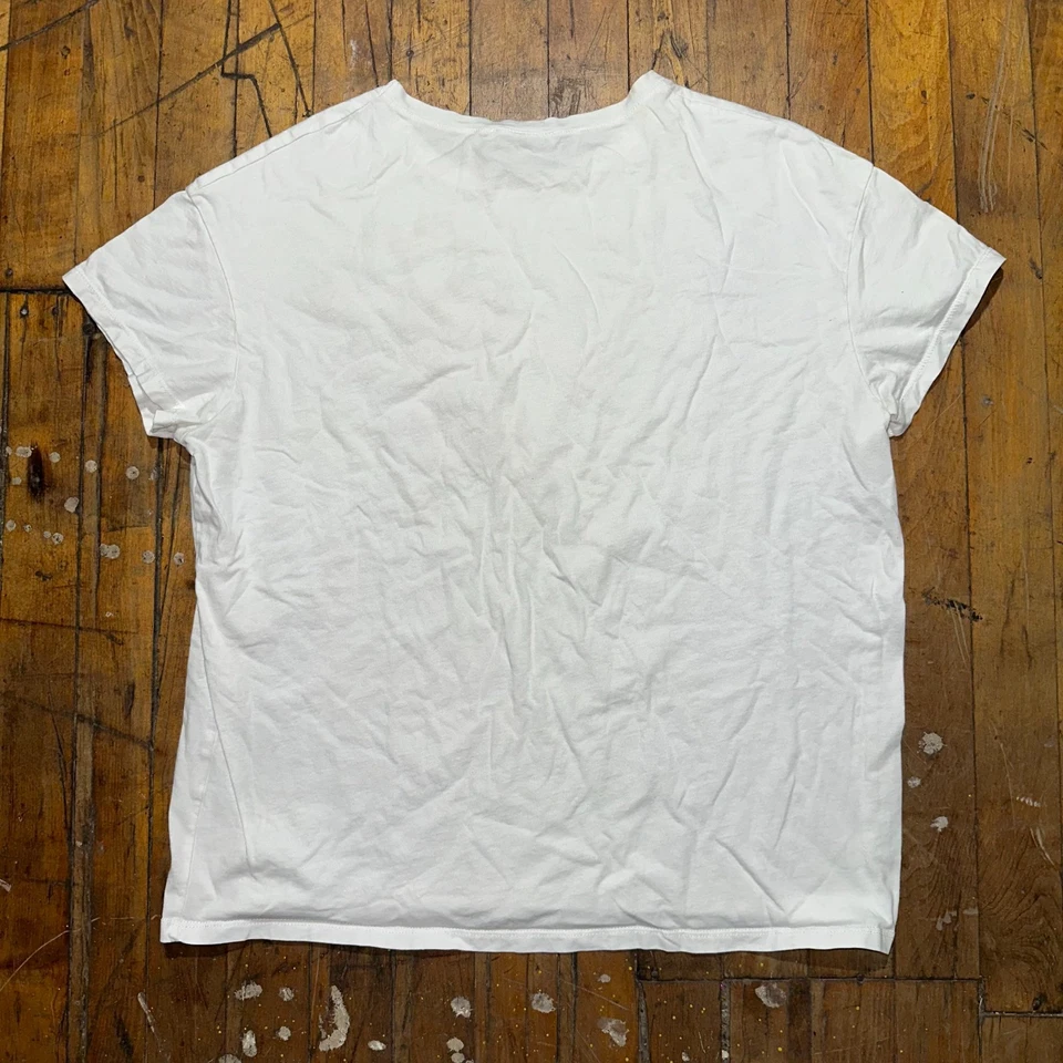 Camiseta Zara Para Mujer Mediana Blanca Adornada Bordada Flor Manga Corta Foto 2 de 4