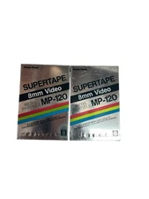 2 Radio Shack NOS Supertape 8mm Metal Particle MP-120 2-4 Hr Video Cassette Tape