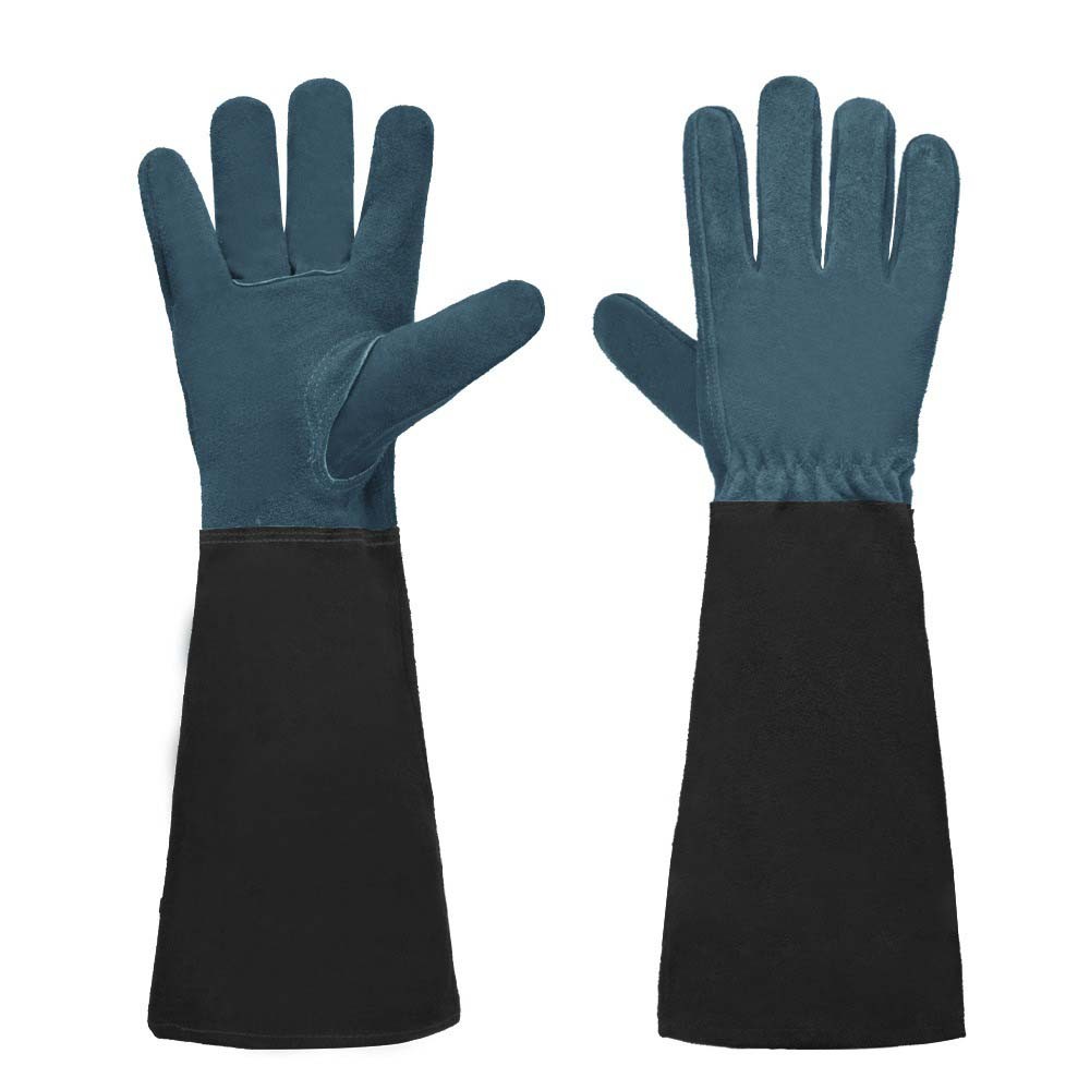 Cowhide Leather Heat Insulated Gardening Gloves Long Sleeve