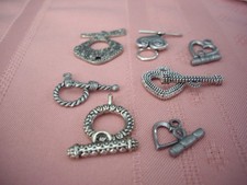 Lot of 7 Silver Tone Toggle Clasps for Jewelry