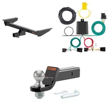 CURT Trailer Tow Hitch Package With 2in Receiver, Wiring, 45036 Ball Mount 13481