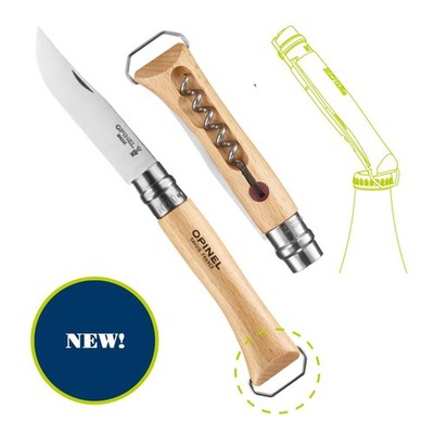 Opinel N°10 Corkscrew Stainless Steel Folding Knife with Bottle Opener 002578