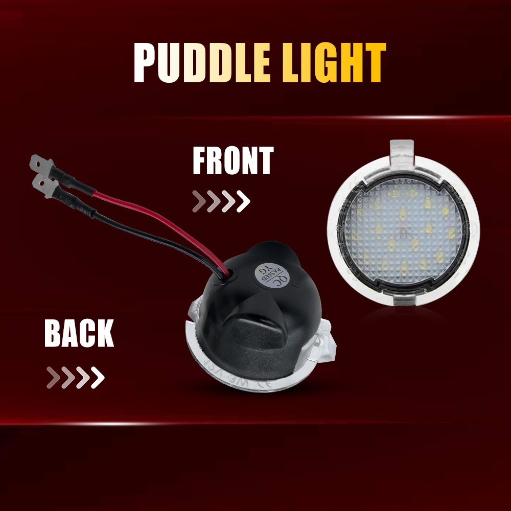 LED Side Rear View Mirror Puddle Lights For Ford F150 Explorer Edge Taurus 1-10X