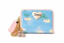 Juicy Couture Retro Juicy Cherry Wallet Blue Gleam/Pink NWT