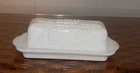 Imperial Milk Glass 1/4 Lb Butter Dish & Lid Grape Leaf White Vintage Ohio
