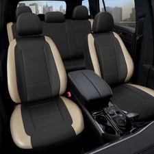 Premium Waterproof Car Seat Cover Full Set, Front and Rear Split Bench Grey