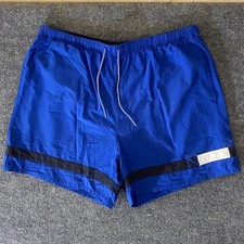 Nautica Swim Trunks Mens XL Blue Black Stripe Lined Drawstring Shorts