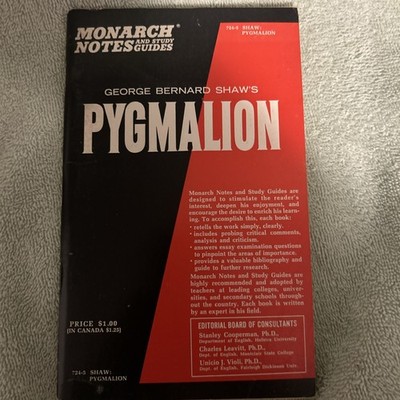 Monarch Notes PYGMALION George Bernard Shaw's (Paperback) 1965