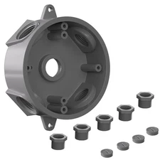 Weatherproof Round Electrical Outlet Box Sealproof 5 Hole-1/2 or 3/4