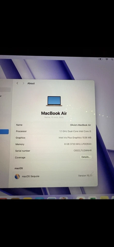 2020 Apple MacBook Air 13,3 дюйма i3 1,1 ГГц 8 ГБ RAM 256 ГБ SSD розовое золото A2179 - Изображение 3 из 3