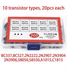   200PCS TO-92 Transistors Assortment 10 Types 2N2222 BC337 C1815 20pcs  
