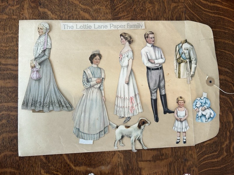Antique 1909 Paper Dolls ~ Lettie Lane's Sister as Bride & Bridegroom, Cut Out