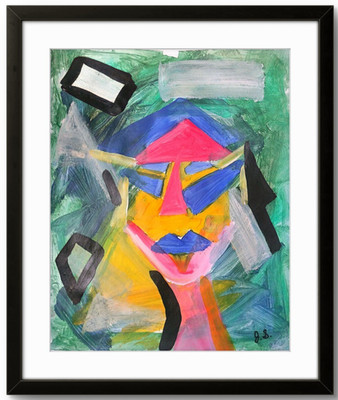 Neo Expressionism Portrait Face Vibrant Acrylic Art Signed Original Painting NR
