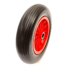 14" PU 3.5-8 3.5x8 Garden Trolley Wheel Zero Flats 25.4mm Bearings 75mm Hub Cart