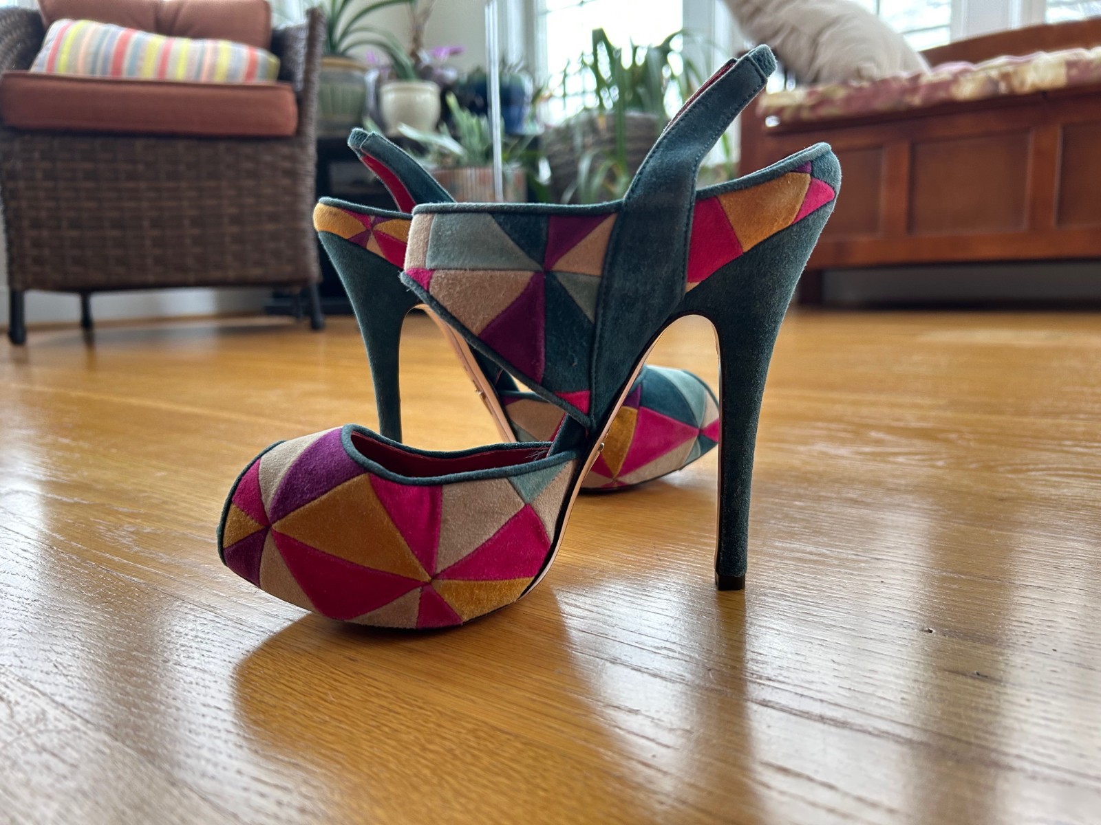 CESARE PACIOTTI Multi-Colors Patchwork Suede Plat… - image 5