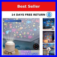 LED Ocean Projector Night Light, 360 Rotating USB Ambient Lamp