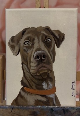 Handmade Custom Realism Animal Pet Portrait Acrylic Dog Cat Guinea Pig Bunny