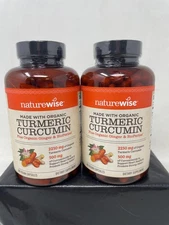 NatureWise Turmeric Curcumin 2250mg, 180 Caps - Exp. 2/28 - 2 Pack