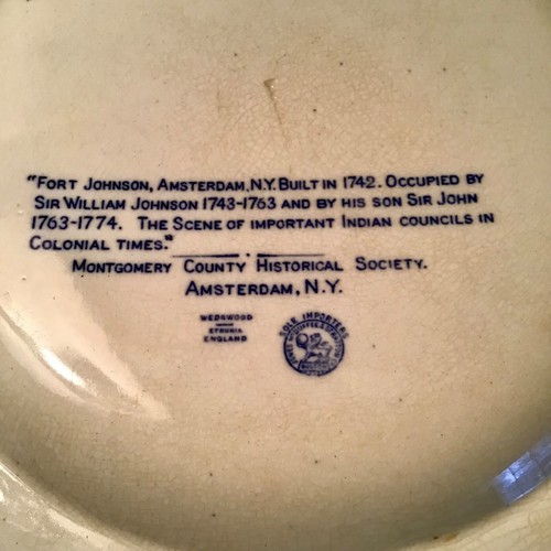 Souvenir Wedgwood Plate Fort Johnson Amsterdam New York Montgomery Co Hist Soci - Picture 4 of 7