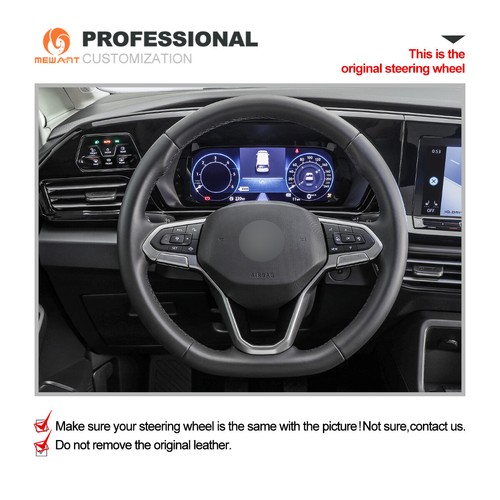Red Mesh Alcantara Steering Wheel Cover for Volkswagen VW Arteon Atlas Taos ID.4 - Picture 2 of 10