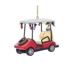 Kurt S. Adler Golf Cart with Wreath Ornament D3444 New, Christmas Multi Color