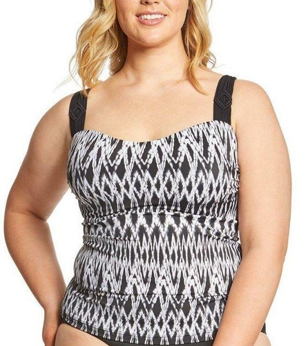 PROFILE BY GOTTEX Plus Size 22W Shibori Tankini Swim Top NWT $122