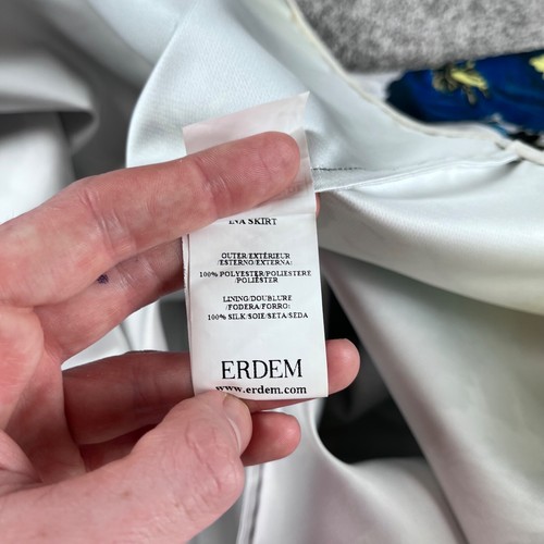 Erdem Womens Floral Midi Skirt Size 8 Designer Multicolour Abstract Print - Picture 9 of 15