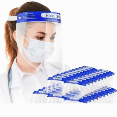 100 PACK PREMIUM Face Shield; Cover Your Whole Face For Protection