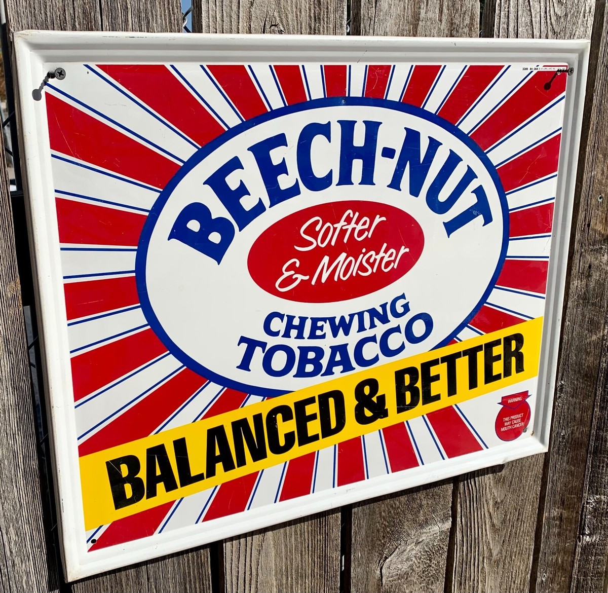 Beech-Nut Chewing Tobacco Balanced and Better Sign