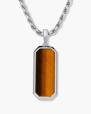 Natural Tiger's Eye Gemstone Pendant 925 Silver Pendant Jewelry Mens Pendant