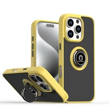 For iPhone 16 15 14 13 Pro Max Shockproof Case Magnetic Ring Holder Cover