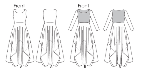 VOGUE SEWING PATTERN 1312 MISSES 8-16 EASY DRESS W/ EMPIRE WAIST & FULL SKIRT - Picture 7 of 8