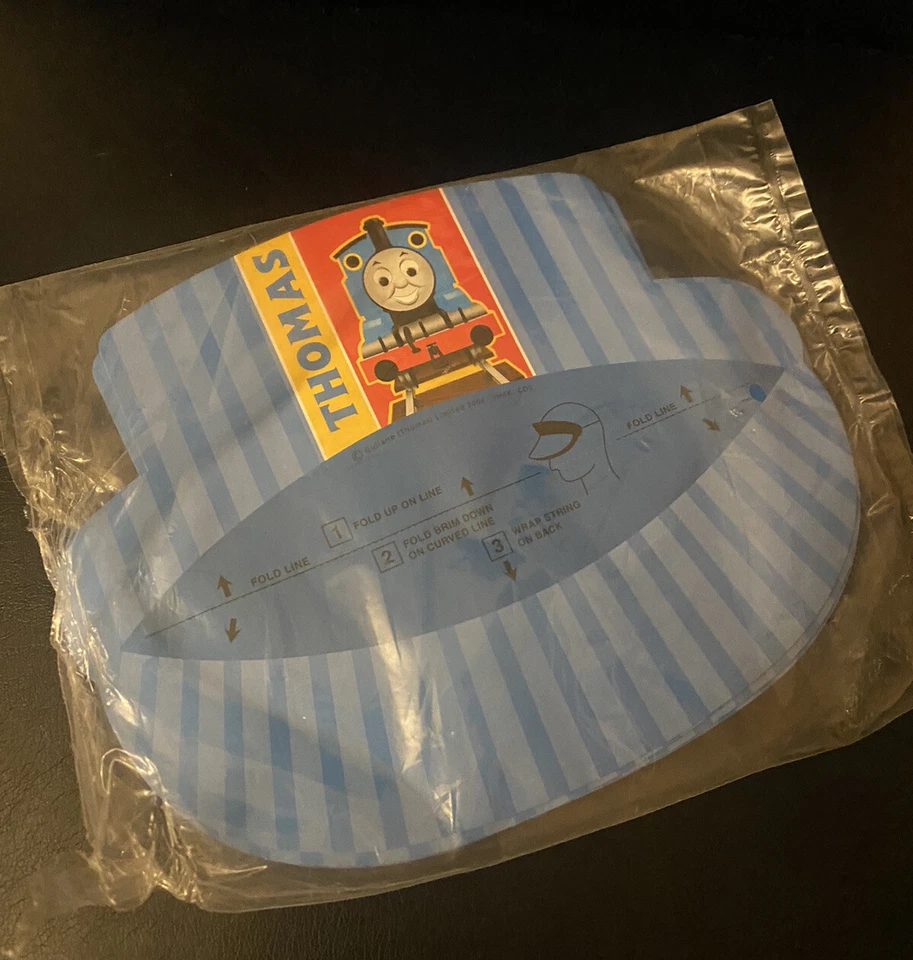 NOVO Open Pkg • Vintage 2004 Thomas & Friends • 7 Chapéus de Festa de Aniversário Hallmark - Imagem 3 de 4