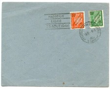 SUR ENVELOPPE OBLITERATION MARSEILLE LIBRE GOUVERNEMENT PROVISOIRE 1944 