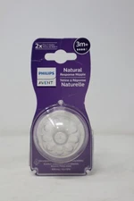 2x Philips AVENT Natural Baby Bottle Flow 4 Nipple, 3M+, SCY964/02 - New *Opened